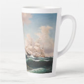 Sailing Tall Clipper verzendt oceaangolven latte M Latte Mok (Rechts)