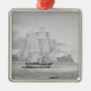 Sailing through young ice, september 1824, van 'J Metalen Ornament
