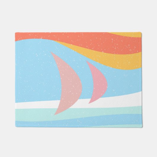 Sailing van Abstract pasteelontwerp Deurmat (Voorkant)