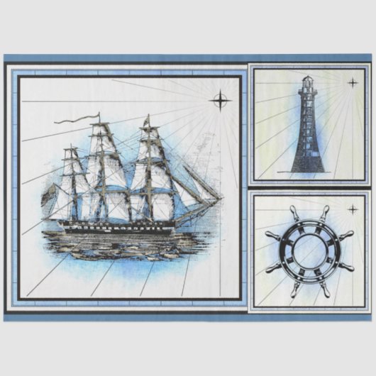 Sailing van  artistieke ontkoppeling van het schip tissuepapier (Voorkant)