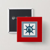 Sailing Vierkante Button 5,1 Cm (Voorkant /achterkant)