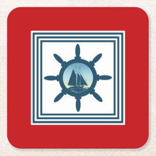 Sailing Vierkante Kartonnen Onderzetter