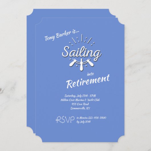 Sailing Word-uitnodiging - Kies Achtergrondkleur Kaart (Voorkant / Achterkant)