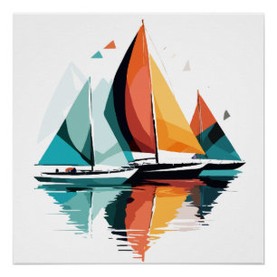 Sailing Zee Calm Tranquil Ocean Outdoors Adventure Perfect Poster