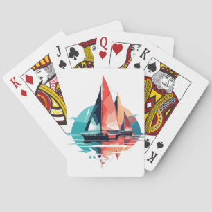 Sailing Zee Calm Tranquil Ocean Outdoors Adventure Pokerkaarten