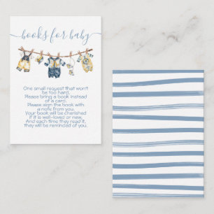 Sailor Baby shower Clothesline Breng een boek Informatiekaartje