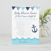 Sailor Baby Shower – The Price is Right Game Programma (Staand voorkant)