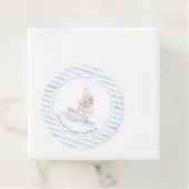 Sailor Beer Blue Stripe Baby shower Bedankjes Labels (In situ)