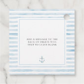 Sailor Beer Blue Stripe Baby shower Bedankjes Labels (Achterkant)