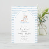 Sailor Beer Blue Stripe Baby shower Kaart (Staand voorkant)