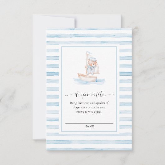 Sailor Beer Blue Stripe Raffle Ticket Insert Kaart (Voorkant)