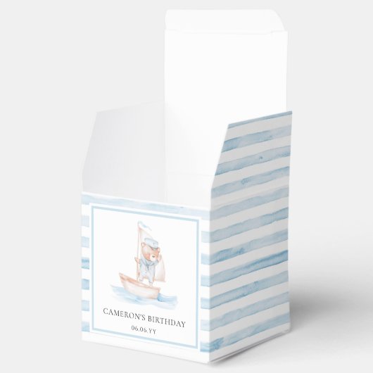 Sailor Beer Blue Stripe Verjaardag Bedankdoosjes (Geopend)