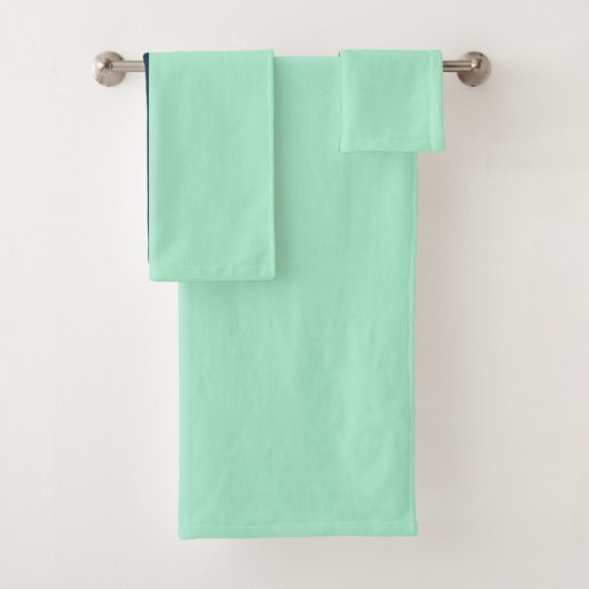Sailor Blue en Mint Bad Handdoek (Insitu)