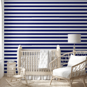 Sailor Blue & White Stripes (middelgrote schaal) Behang