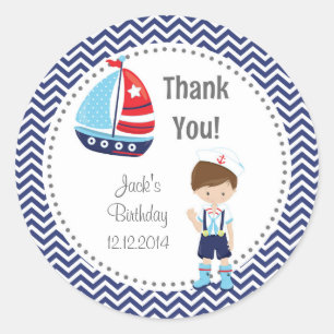 Sailor Boy Verjaardag Stickers
