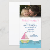 Sailor Girl Anniversaire Fête Invitation Photocard (Devant / Derrière)