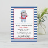 Sailor Hippo, Boy Baby shower Kaart (Staand voorkant)