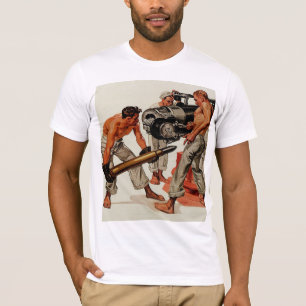 Sailor Hunks die het grote Pistool laden T-shirt