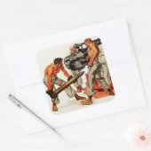 Sailor Hunks Lost het grote Pistool Vierkante Sticker (Envelop)
