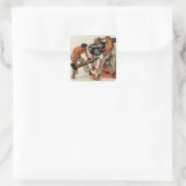 Sailor Hunks Lost het grote Pistool Vierkante Sticker (Tas)