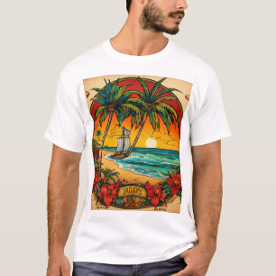 Sailor Jerry-geïnspireerde Tropical Tattoo Art T-s T-shirt
