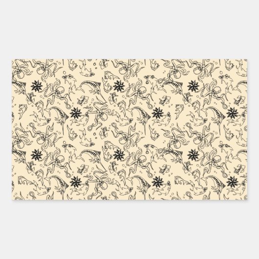 Sailor Jerry Pattern Rechthoekige Sticker (Voorkant)