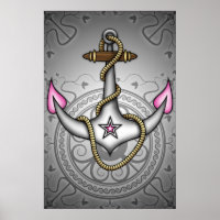 Sailor Jerry Retro Tattoo Anchor Chic Grunge