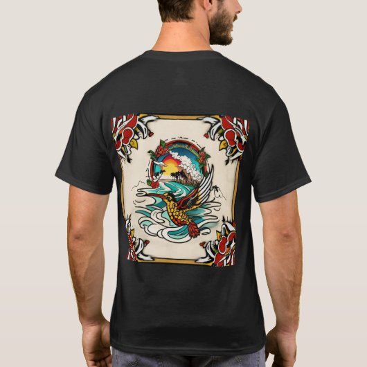 Sailor Jerry Vibes - Tropisch Tattoo Art T-shirt C (Achterkant)