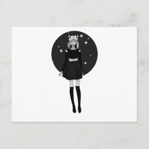 Sailor moon gothic waterverf briefkaart