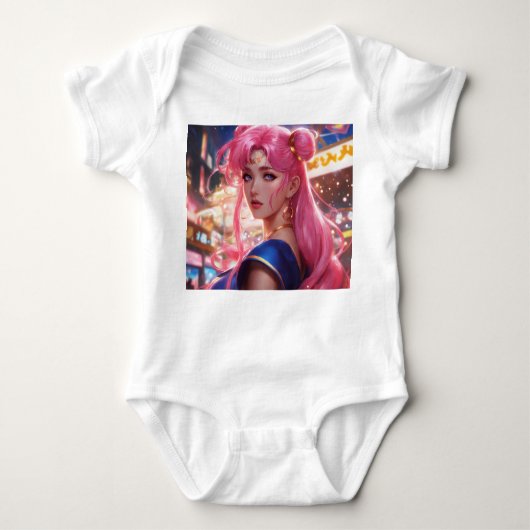 Sailor Moon met roze haar Romper (Voorkant)