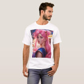 Sailor Moon met roze haar T-shirt (Voorkant volledig)