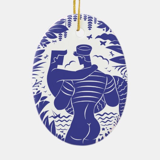 Sailor n merman keramisch ornament (Achterkant)