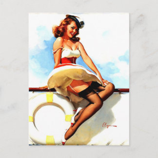  Sailor Nautical Pin up Girl Briefkaart