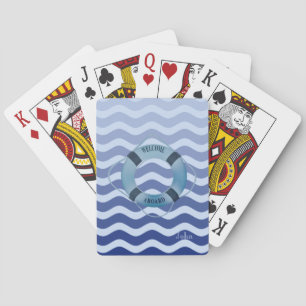 Sailor Navyblauw Golf Streep Pokerkaarten