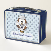 Sailor owl - metalen lunchbox (Achterkant)