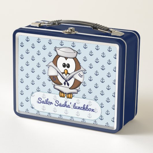 Sailor owl - metalen lunchbox (Voorkant)