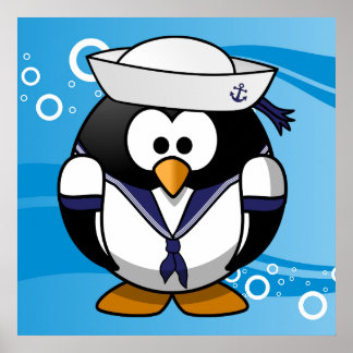 Sailor Penguin Water Achtergrond Poster