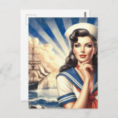 Sailor Pin Up Briefkaart (Voorkant / Achterkant)