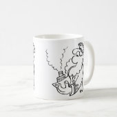 Sailor Puffing op een schip-vormige pijp Koffiemok (Voorkant rechts)