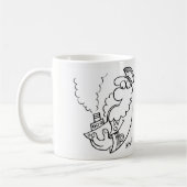 Sailor Puffing op een schip-vormige pijp Koffiemok (Links)
