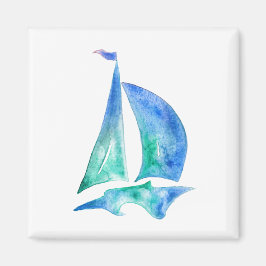 Sailor Sailboot Boat Blue Art Magnet Magneet