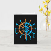 Sailor Ship Steering Wheel Graffiti Drops Sailing Kaart (Gele Bloem)