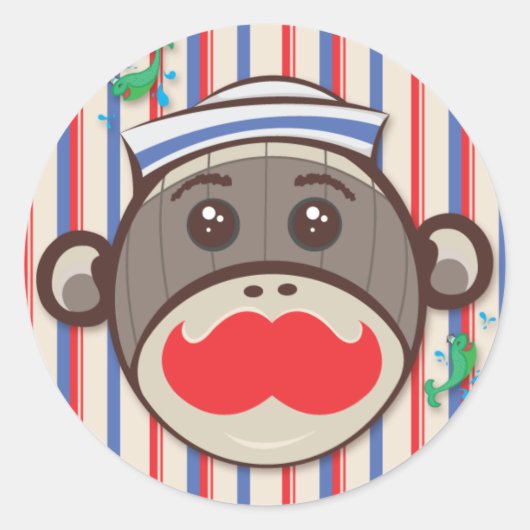 Sailor Sock Monkey Stickers (Voorkant)