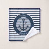 Sailor Stripes Ancre et corde sur Arrière - plan b (Gant de toilette)