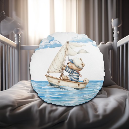 Sailor Teddy Bear Rond Kussen