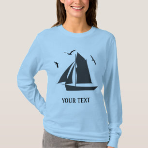 Sailors Sailboat Dames Long Slapeve T-shirt