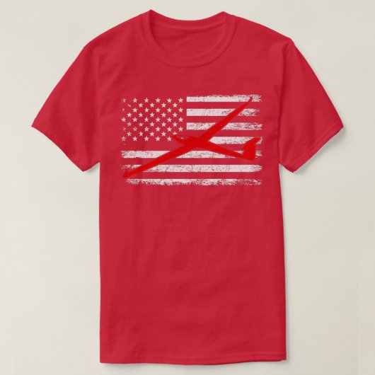 sailplane american flag sailplane glider (2) t-shirt (Design voorkant)