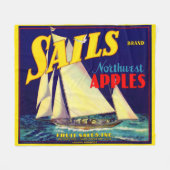 Sails Northwest Apples, 1930s, op label afdrukken Fleece Deken (Voorkant (Horizontaal))