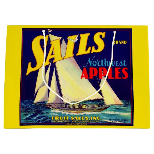 Sails Northwest Apples, 1930s, op label afdrukken Groot Cadeauzakje (Voorkant)