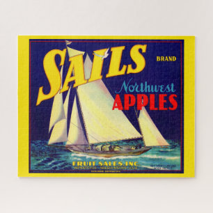 Sails Northwest Apples etiket uit de jaren '30 Legpuzzel